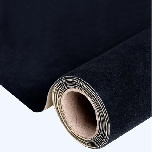 Self Adhesive Plush Velvet Fabric Sheets Velvet Flock Paper Roll Soft Flocking Fabric for Jewelry Box Felt Liner Furniture DIY Arts and Crafts 14 x 98 Inches - color: Black, size: 98"L x 14"W