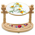 Adjustable Embroidery Hoop Stand – Rotatable Wooden Cross Stitch, Needlepoint & Punch Needle Holder for DIY Sewing