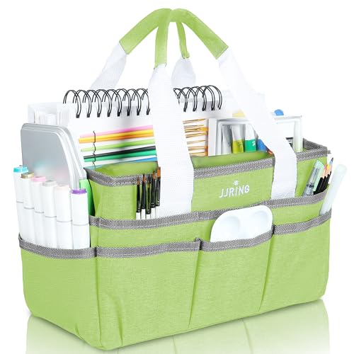 JJRING Craft Organizer Tote Bag Art Storage Caddy Cyan - color: Cyan, size: Small