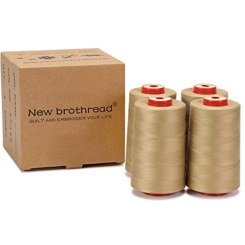 New brothread 4 Large Cones All Purpose Polyester Thread -Beige - color: 4xBeige