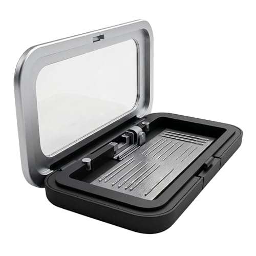 houlishu Magnetic Needle Case, Sewing Organizer with Clear Lid, Portable Storage Box for Embroidery Knitting Craft Thread Needles & Tools