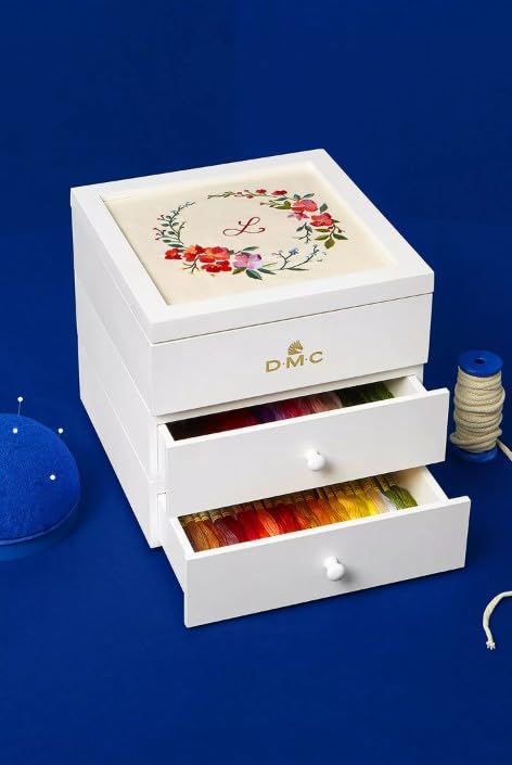DMC Modular Storage Box Includes 100 Skeins of DMC Six-Strand Embroidery Floss