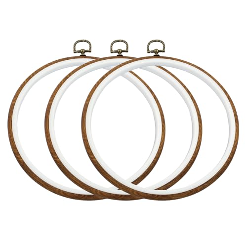 Waziaqoc 8 Inch Embroidery Hoop Frame Set, Round Circle, 3 Pcs - style: 8 inch