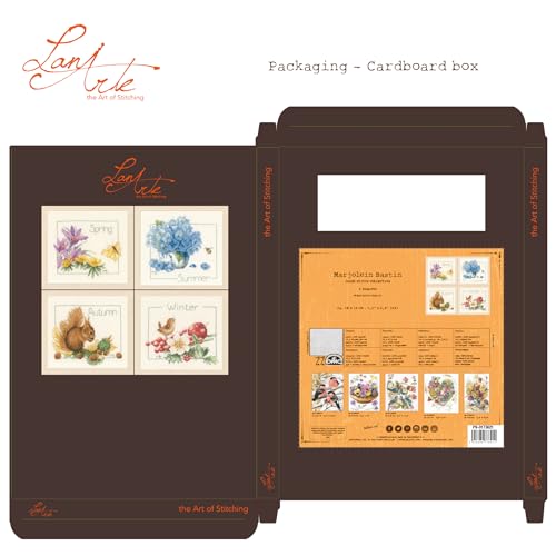 Lanarte Counted Cross Stitch Kit: 4 Seasons: Set of 4, NA, 18 x 16cm - style: Four Seasons
