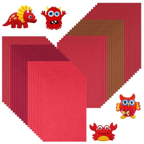 Ainiv 40pcs 8×12 inches Coloured Felt Fabric Sheets, Red Series - color: Red, size: 8×12 inches