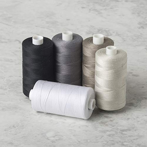 Connecting Threads 100% Cotton Thread Sets - 1200 Yard Spools (Set of 5 - Salt & Pepper) - color: Salt & Pepper