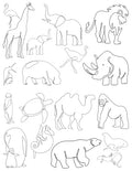 Water Soluble Embroidery Patterns Stabilizers, Stick and Stitch Embroidery Transfers Paper Tear Away Embroidery Stabilizer with Wildflower Patterns for Embroidery, Animal Designs - color: Line Animals X3