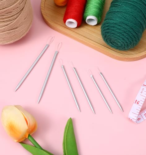 6 Pcs Yarn Needle, Yarn Needles Large Eye with Threader for Sewing