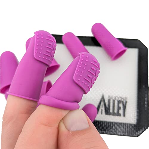 Finger Protectors | X-Thick Protection (3) - Medium Index | Standard Size Small (3) Medium (3) | Silicone Non-Stick Mat (1) for Hot Glue | Butterfly-Pins (Not Heat Resistant) for Sewing - color: [9-Pack] Xtra Thick Medium (3) - Small (3) - Medium (3)