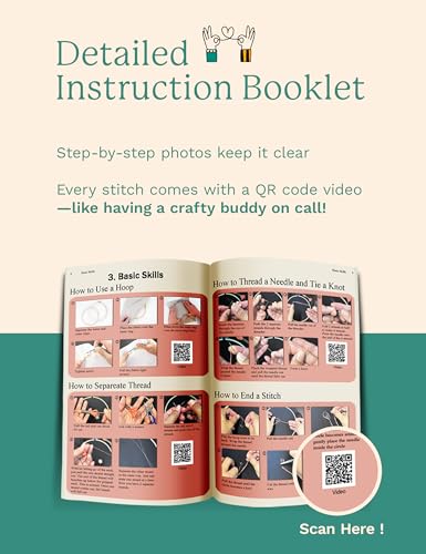 Bradove Alphabet Embroidery Kit for Beginners with Patterns - color: Alphabet