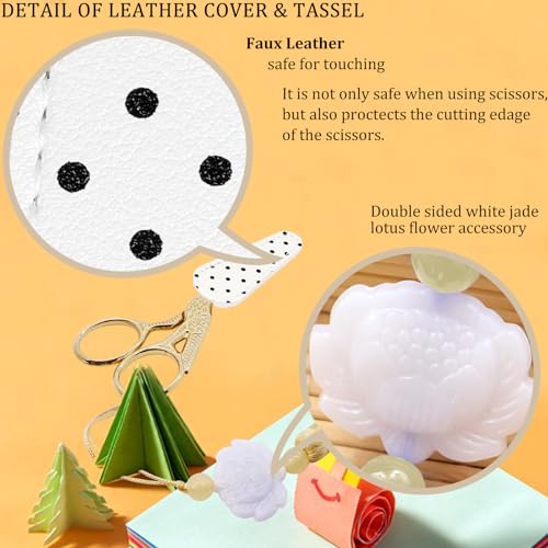 BIHRTC 4.5Inch Bird Sewing Scissors Craft Threading Scissors with Leather Cover Tassel Stainless Steel Scissor for Embroidery Sewing Crafting Needlework DIY Artwork Housework - size: 4.5inch, style: Style 1203