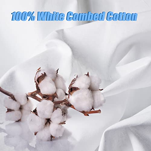 2 Yard White Twill Cotton Canvas Fabric,Natural Thick Cotton Poplin Fabric By The Yard,59 Inches Wide 100% Cotton, Embroidery Muslin Quilting Fabric Material for Sewing Material Apparel Cloth - color: White, size: 2 Yards