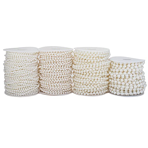 5mm Crafts Faux Pearl Beads Garland Pearl Bead Roll Strand of Pearls to Decorate Floral Centerpieces Wedding Party Favor Christmas Tree(99 Feet Ivory) - color: Ivory, size: 5 mm