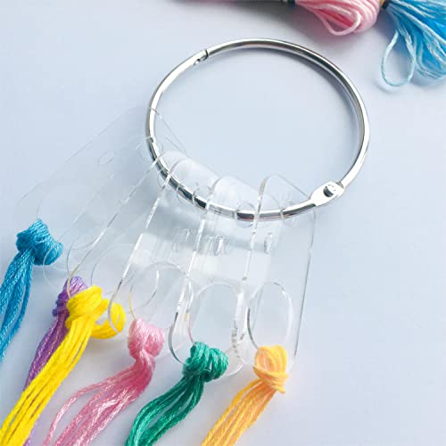 Rectangle Shape Clear Acrylic Thread Drops, Floss Drops, Floss Chips for Embroidery Floss Organization (50 Pieces)