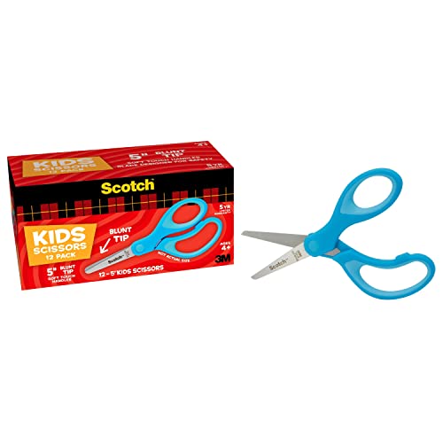 Scotch 5" Soft Touch Blunt Kid Scissors, Purple, 12 Count, Teacher's Pack (Pack of 6) - size: 12 count - pointed (Pack of 6)