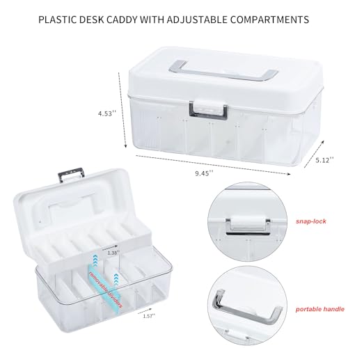 Plastic Bandages Organizer with Lid and Adjustable Dividers - size: 1 Pack