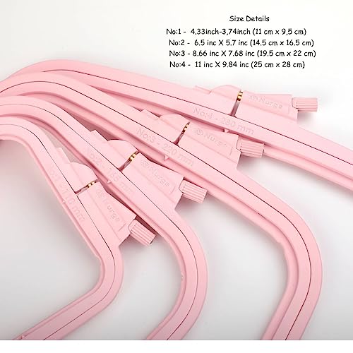 Nurge Square Embroidery Hoop - Plastic Cross Stitch Frame for Needlepoint & Embroidery - Adjustable Craft Hoop - Pink - No:1 (X Small) - color: Pink, size: No:1 (X Small)