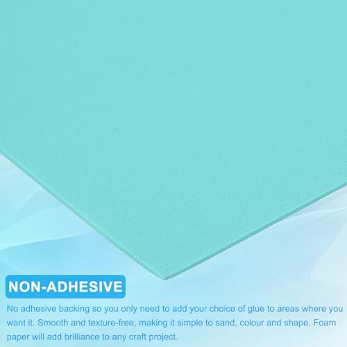 PATIKIL EVA Foam Sheet 10Pcs 12x8 Inch 2mm Thick Azure Color - color: Azure Color