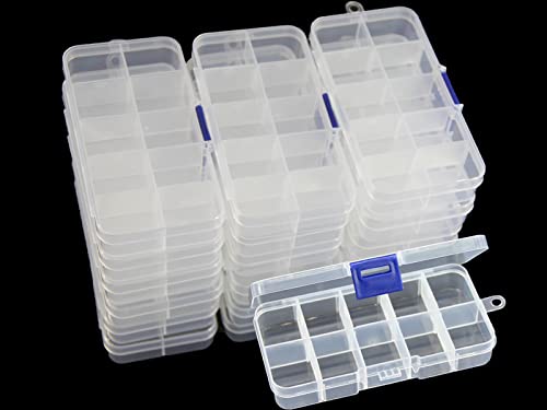 20Pack Clear Plastic Storage Boxes 10Grids for Beads&Jewelry - size: 20pcs 10 Grids Box