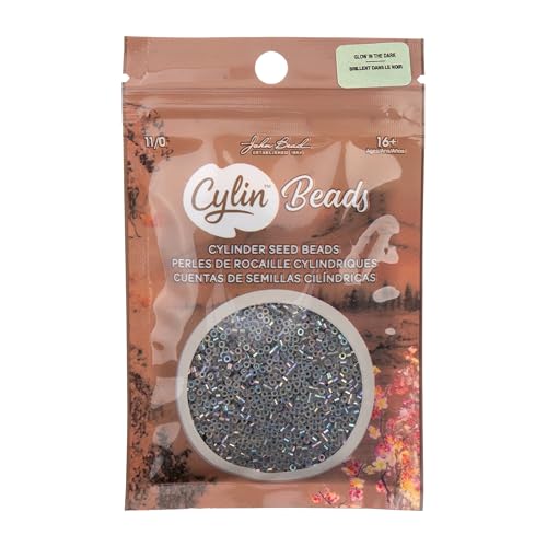 John Bead 25g Cylin Beads Grey Glow in Dark AB 11/0 Glass Cylindrical Seed Beads for Jewelry Bracelets Necklaces Earrings Making Embroidery - color: Grey Glow in Dark AB