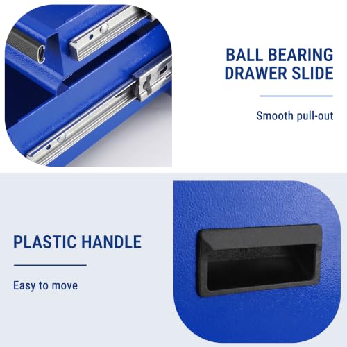 WORKPRO 15＂ Heavy Duty Metal Toolbox with 2 drawer-Blue - color: Blue, size: 15 Inch