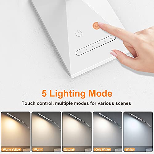 Vansuny Eye-Caring LED Desk Lamp, Reading Light with USB Charging Port - color: White USB Charger