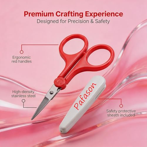 PAFASON Small Travel Sewing Craft Scissors Set Straight Precision Fine Tip - style: Classic