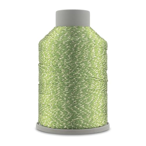 YarnArt Camellia Metallic Shimmer Fine Yarn – Polyester & Metallic Thread for Crochet, Embroidery & Jewelry Making – 20g & 50g Skeins, 192m (Green, 50g Skein) - color: Green, size: 50g Skein
