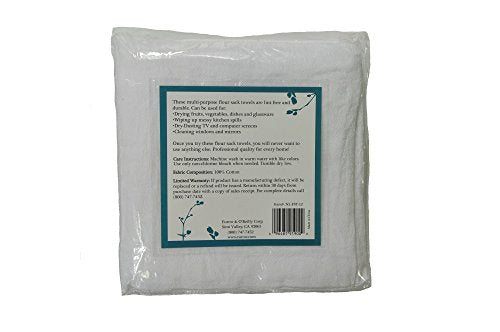 Nouvelle Legende Reusable Commercial Grade Cotton Flour Sack Towels – Ultra-Soft, Lint-Free, for Kitchen, Food Prep, & Baking, 28 x 29 Inches, 12-Pack, White