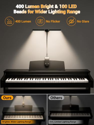 Clip on Light,100 LEDs+10 Brightness+5 Colors Foldable Music Stand Light