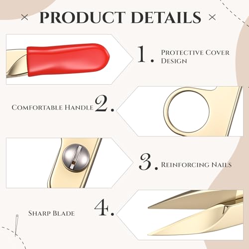 1 Pcs Mini Upgrade Sewing Scissors Fabric Thread Snips Scissors for Sewing Tiny Premium Tailor with Protective Cover Supplies Cutting Clothes Fishing Line Fabric Yarn (Gold) - color: Gold