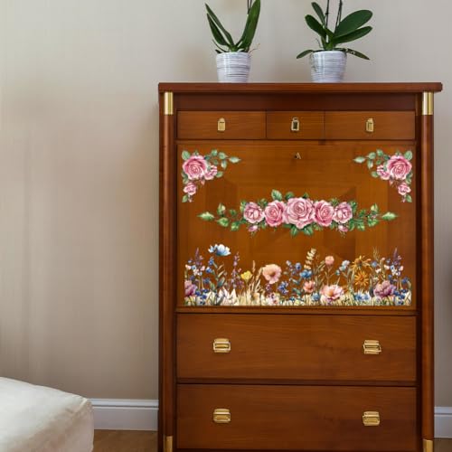 Peacoblue Floral Border Rub On Transfers for Furniture Craft 6"x12" - style: Floral Border