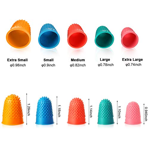 Outus 10 Pcs Rubber Finger Tips, Thimbles Silicone Gripper Protector Thick