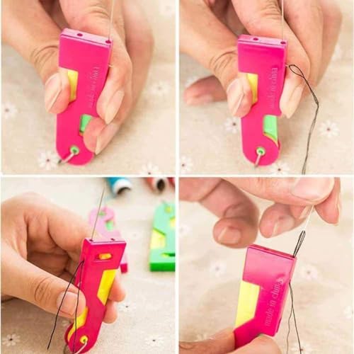 5Pcs Colors Random Automatic Machines Sewing Needle Threader, Sewing Tool Plastic Needle Threaders Hand Machine Convenient Needle Threader for Sewing Notions and Supplies