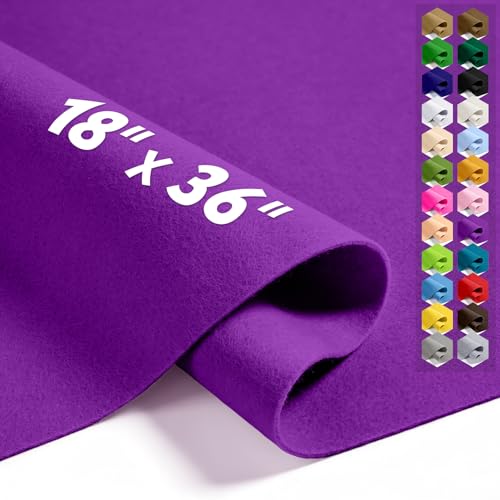 Bright Violet 18" X 36" Felt Fabric Sheet - 1.6mm Thickness - color: Bright Violet, size: 18" x 36"