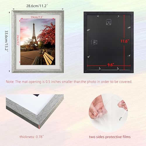 10x12 Photo Frame Gallery Picture frame with 8x10 mat,Freestanding and Wall Mountable,Silver - color: Silver, size: 10x12
