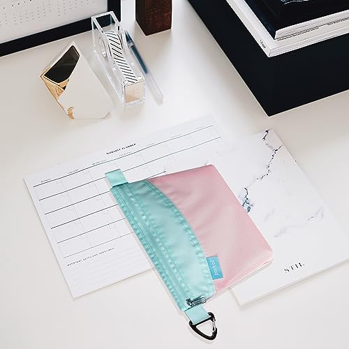 pack all Water-Resistant Zipper Pouch, Mesh Zipper Bag, 10.23"x7.48" - color: Pink, size: Medium