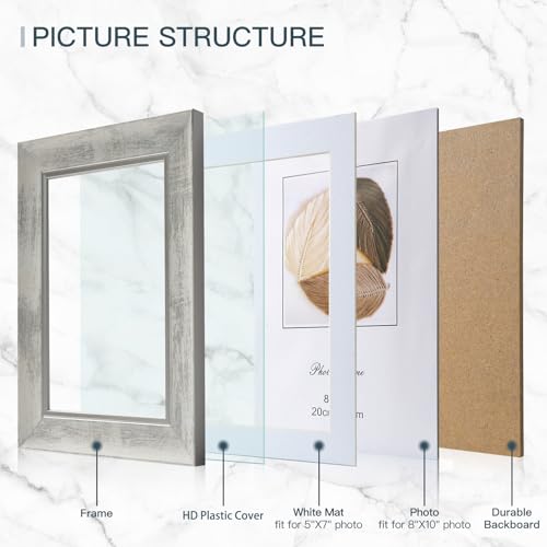 XUANLUO 8x10 Picture Frames Set of 4,Rustic Retro Photo Frame(White) - color: White-4pcs, size: 8 x 10 inch