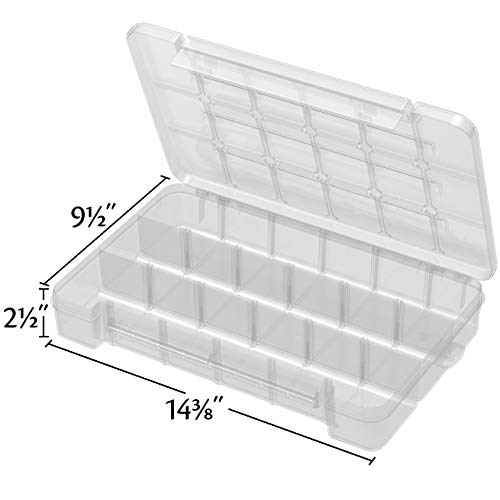 Akro-Mils 05905 Plastic Portable Parts Storage Case for Hardware and Crafts with Hinged Lid and 5 Adjustable Dividers, (14-3/8-Inch x 9-1/2" x 2-1/2"), Large, Clear (Pack of 6) - size: Large (Pack of 6), style: 1-Pack