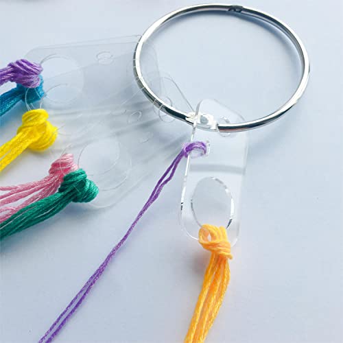 Rectangle Shape Clear Acrylic Thread Drops, Floss Drops, Floss Chips for Embroidery Floss Organization (50 Pieces)