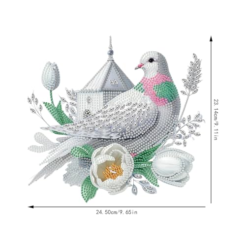 POETRYDRAW Diamond Art Ornament Desktop Kit Bird Flower, Stand Up Diamonds Painting Ornament for Adults, 5D DIY Special Diamond Gem Craft Tabletop Placement Board Kit - color: Flower Bird