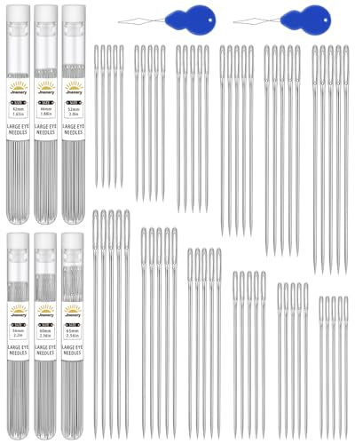 JNENERY 60 PCS Hand Sewing Needles, 6 Size Large Eye Sewing Needles - size: 6 Size-60PCS