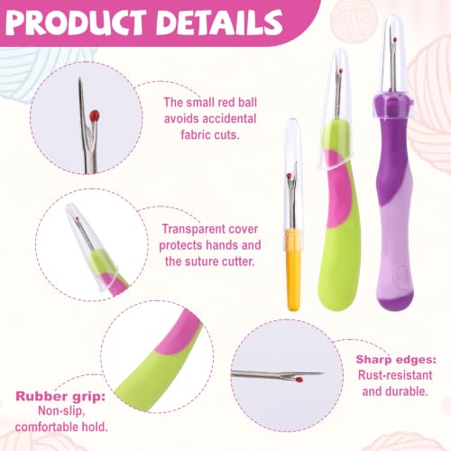 Goktvai 5pcs Seam Ripper for Sewing, Stitch Remover Tool Sewing Stitch Remover Thread Puller Cutter for Needlepoint Embroidery DIY Craft Cross Stitching Needlework Supplies Accessories