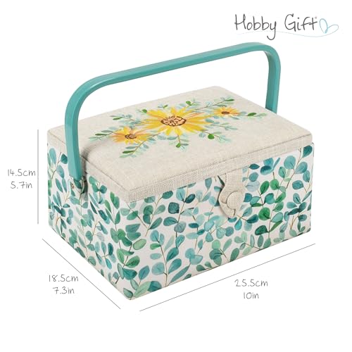 Hobby Gift Medium Sewing Box Organiser - color: Eucalyptus