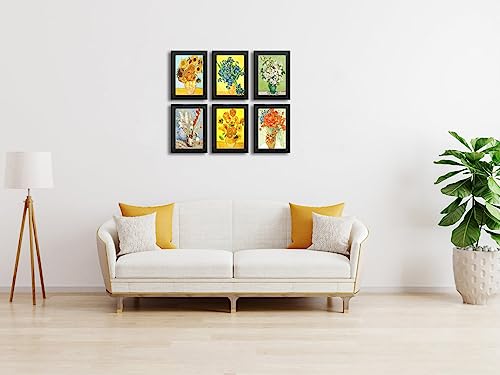 5X7 Picture Frame Set of 6 with Real Glass for Pictures 4x6 with Mat or 5x7 Without Mat, Wall or Tabletop Gallery Photo Frames in Black - color: Black, size: 5x7(set of 6)
