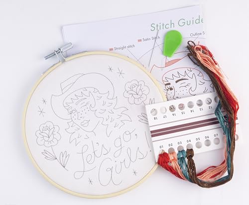 FUNATIC Let's Go Girls Cool and Fun Embroidery Kit for Adults - color: Let's Go Girls