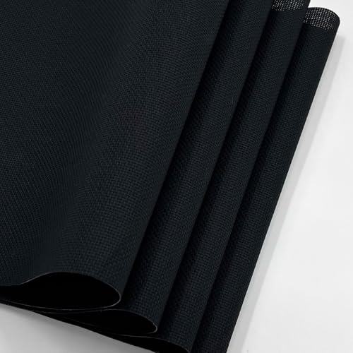 Aida Cloth 14 Count Cross Stitch Fabric Cross Stitch Aida Cloth for Embroidery and Needlework (Black, 30 * 39inch) - color: Black