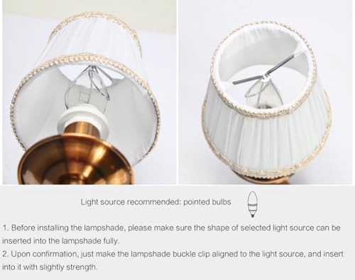 Fuloon Small Lamp Shades Clip on Bulb, Modern European Style Mini Lamp Shades for Chandelier, French Country White Chandelier Lampshades, 3.5x4.3x4.9 in, 6 Pack (Chiffon White) - color: Chiffon White, size: 6 Pack