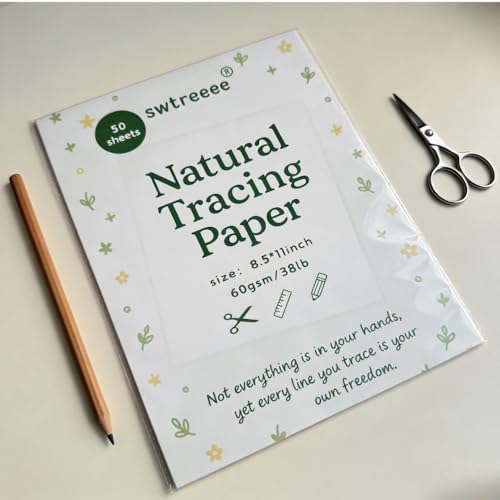 Swtreeee Tracing Paper Pack – 9x12/8.5 * 11 Inches,60/110gsm, 50 SheetsTransparent Paper for Drawing, Sewing and Architectural Drafting Trace Paper - size: 8.5*11in-50sheets-110gsm-Thick