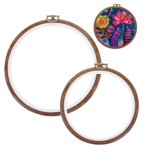 6 Inch Embroidery Hoop, 2 Pack Embroidery Hoops Cross Stitch, Round Frames for Sewing, Wall Hanging Crafts